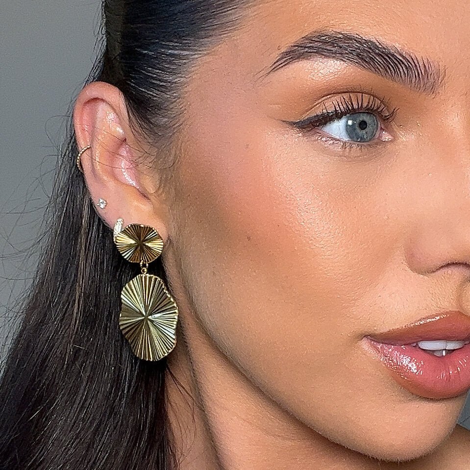 Hina Geometric Drop Earrings - ISMI JEWELS