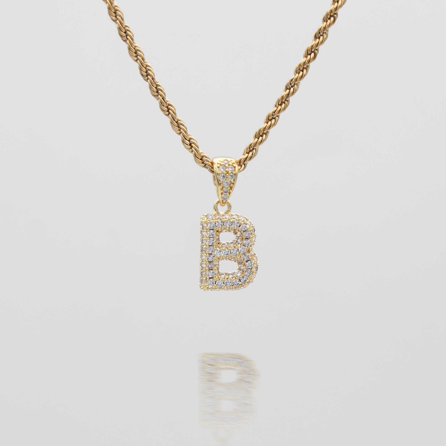 Pave Mini Bubble Initial Necklace - Image 11 - ISMI JEWELS