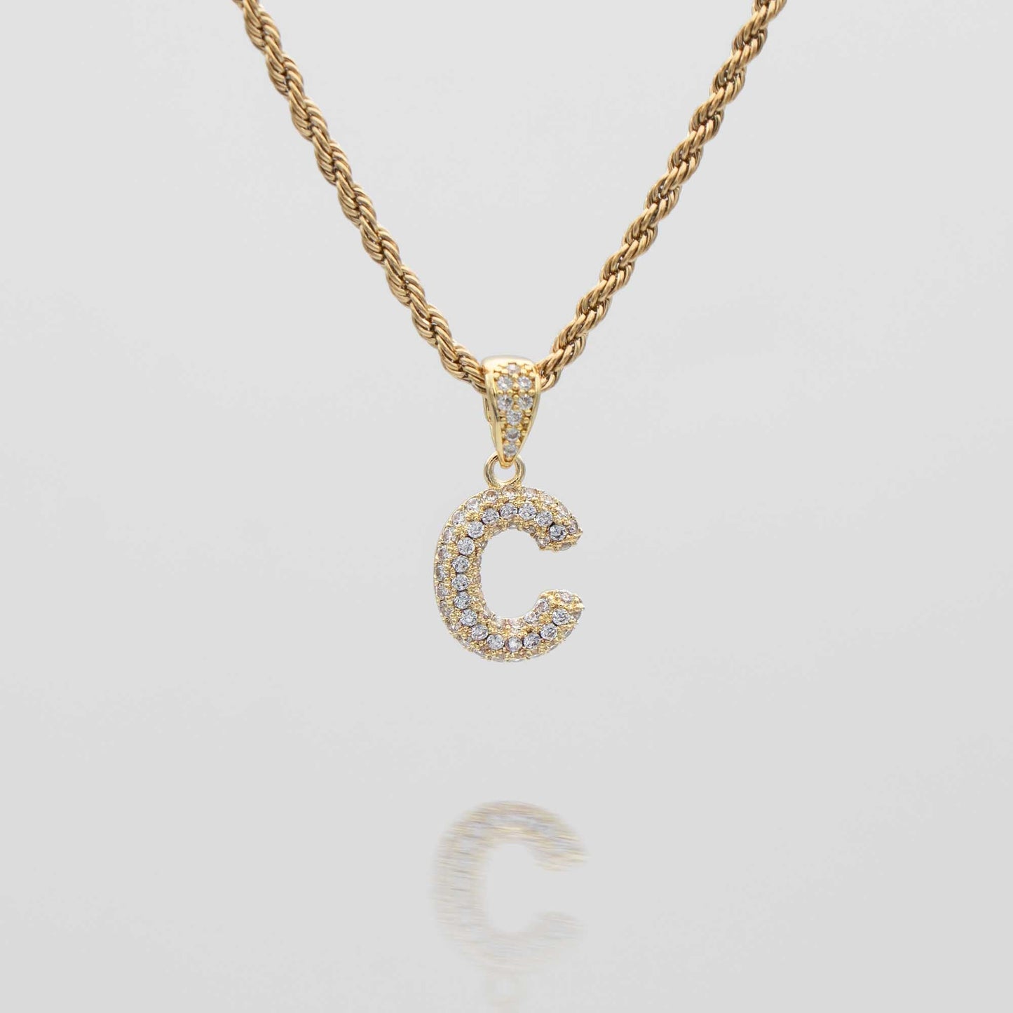 Pave Mini Bubble Initial Necklace - Image 13 - ISMI JEWELS