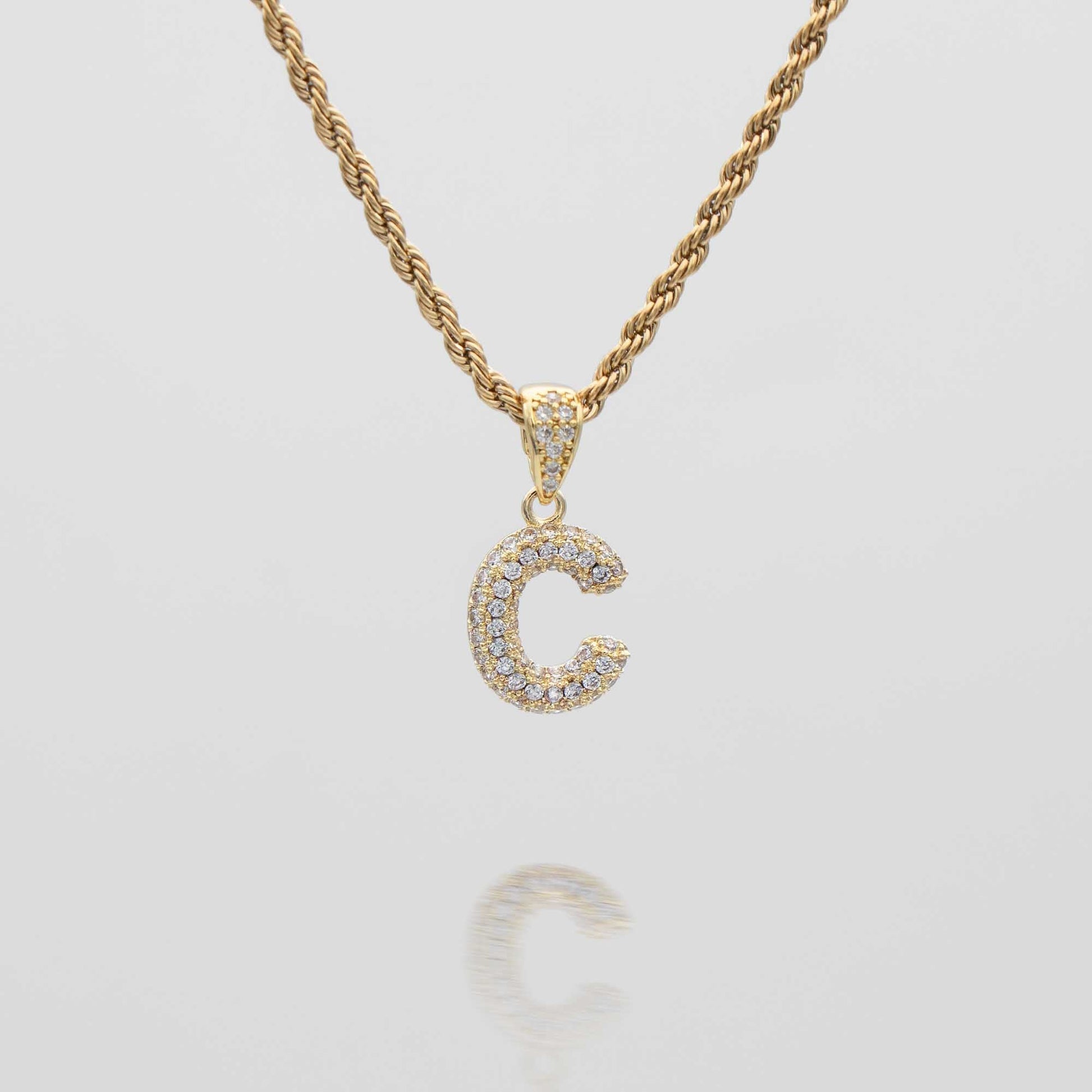 Pave Mini Bubble Initial Necklace - Image 13 - ISMI JEWELS