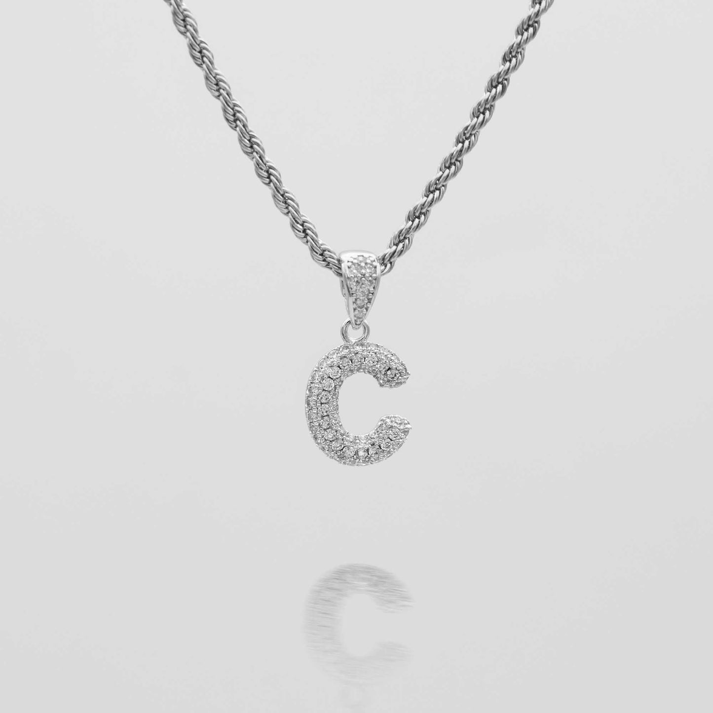 Pave Mini Bubble Initial Necklace - Image 14 - ISMI JEWELS