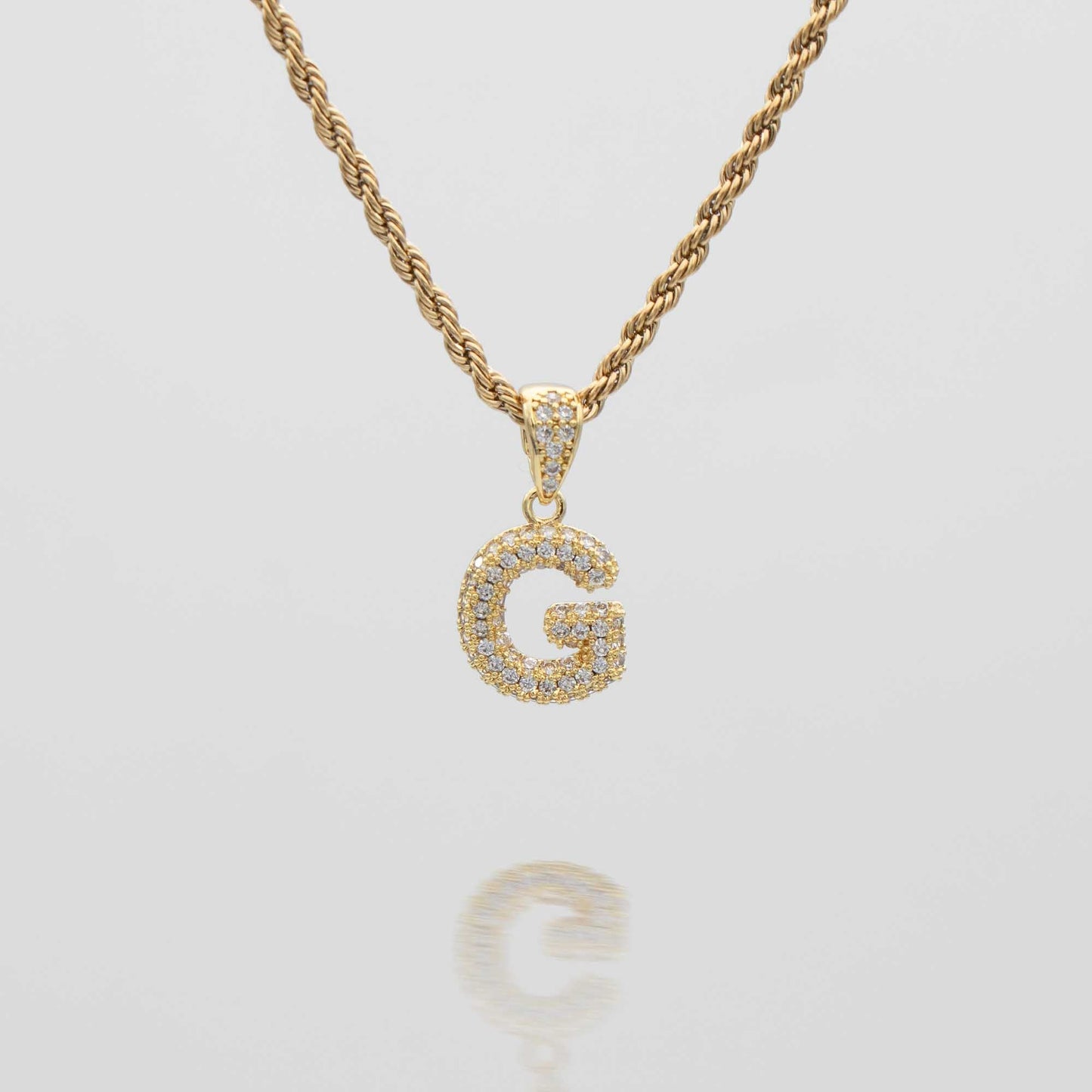 Pave Mini Bubble Initial Necklace - Image 21 - ISMI JEWELS
