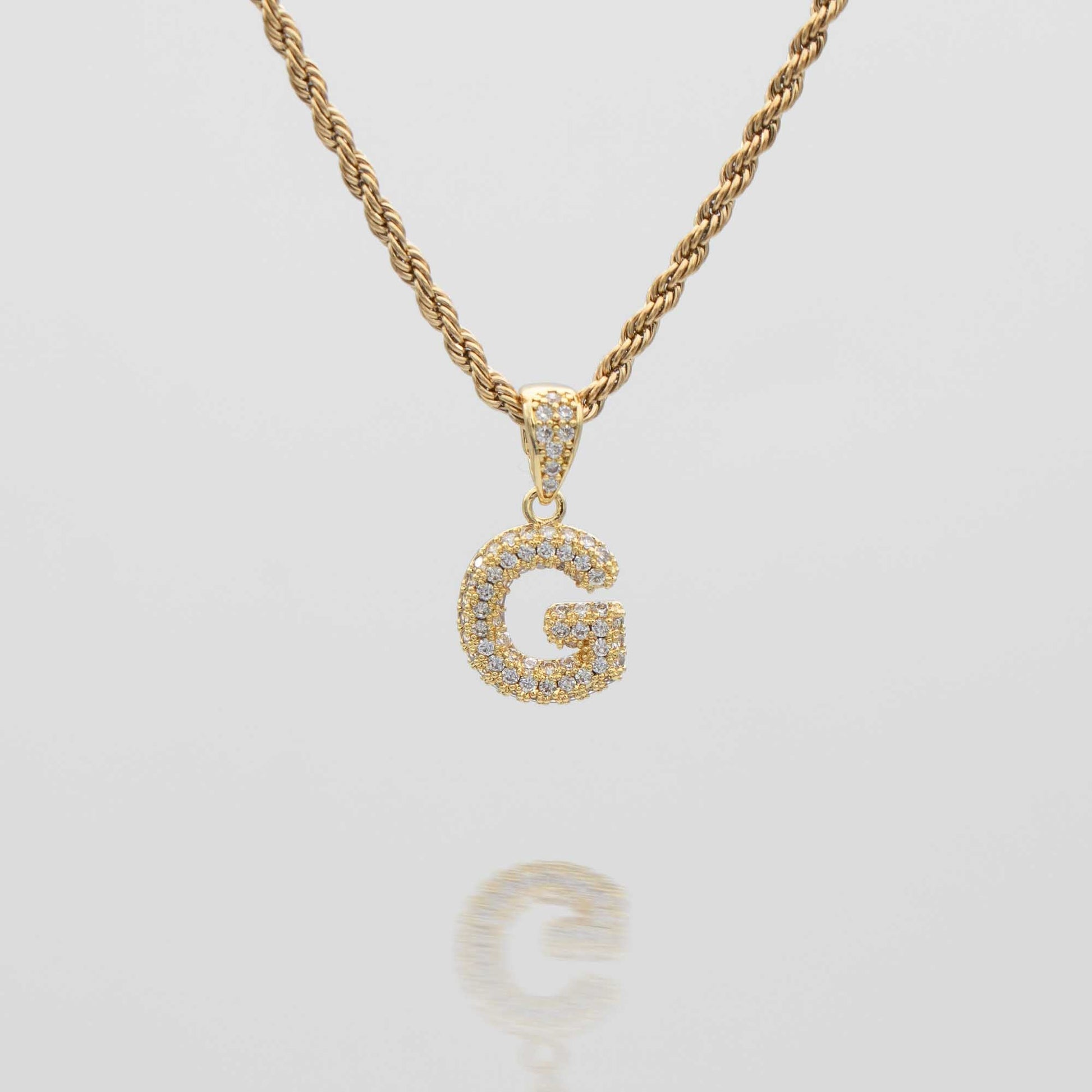 Pave Mini Bubble Initial Necklace - Image 21 - ISMI JEWELS