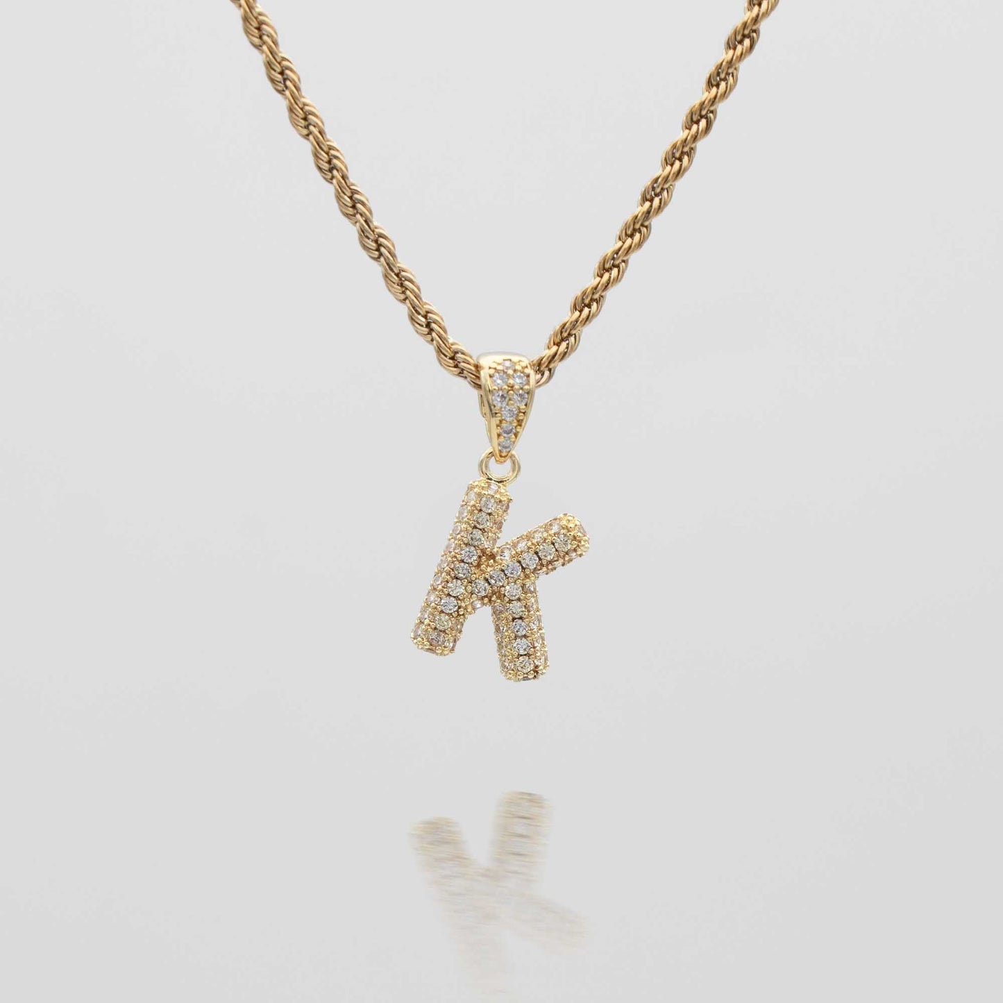 Pave Mini Bubble Initial Necklace - Image 29 - ISMI JEWELS