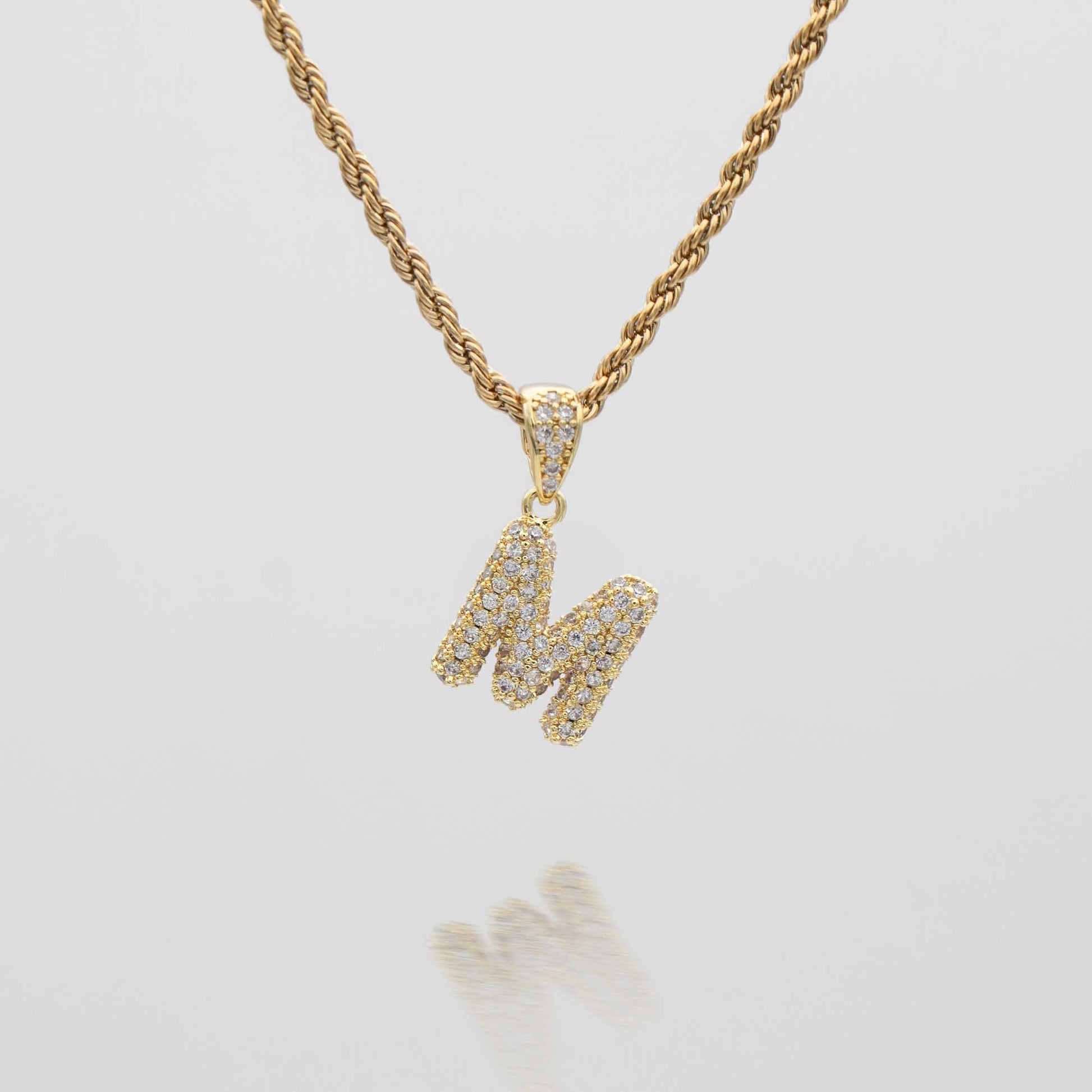 Pave Mini Bubble Initial Necklace - Image 33 - ISMI JEWELS
