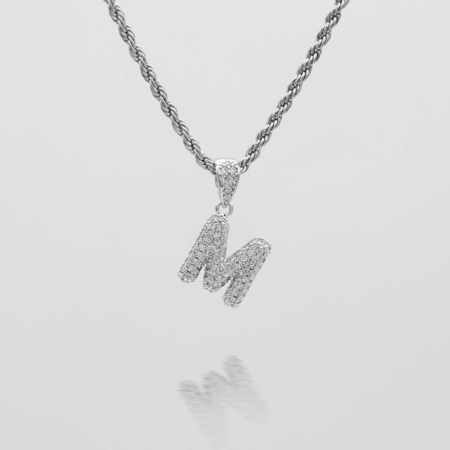 Pave Mini Bubble Initial Necklace - Image 34 - ISMI JEWELS