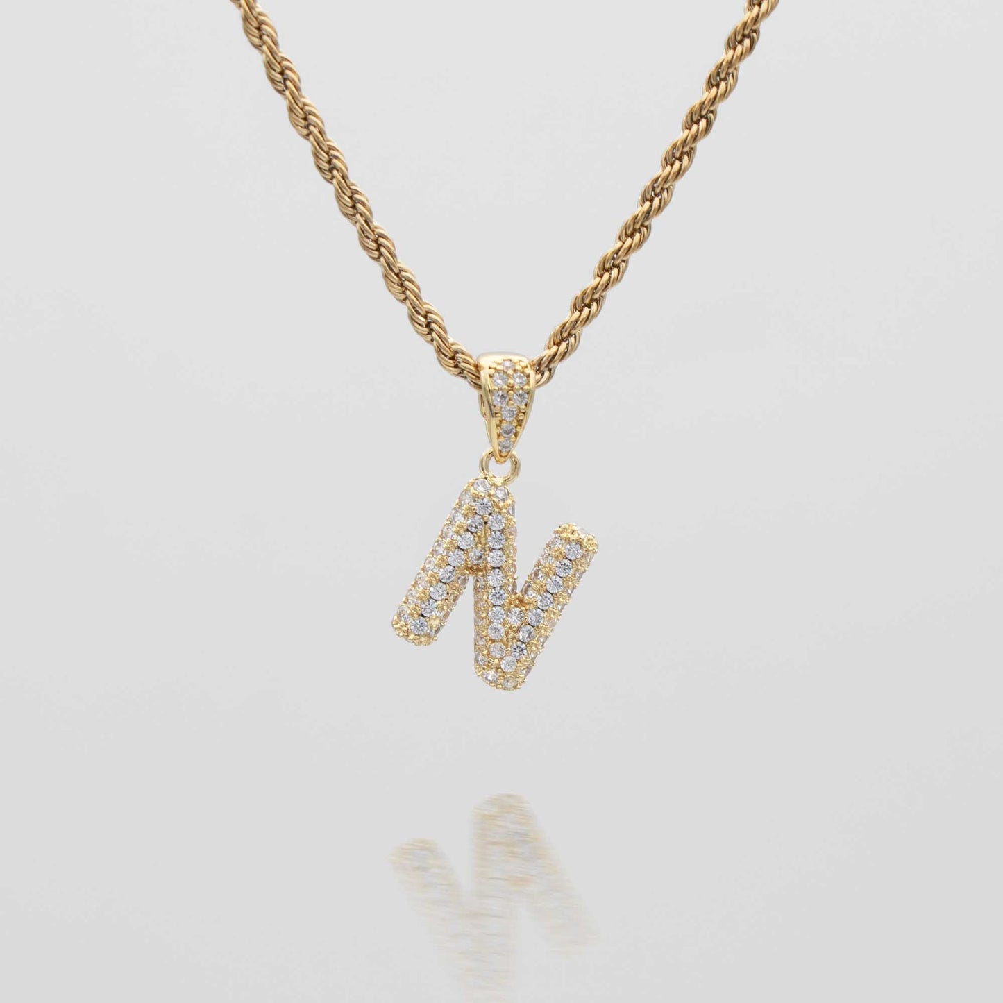 Pave Mini Bubble Initial Necklace - Image 35 - ISMI JEWELS