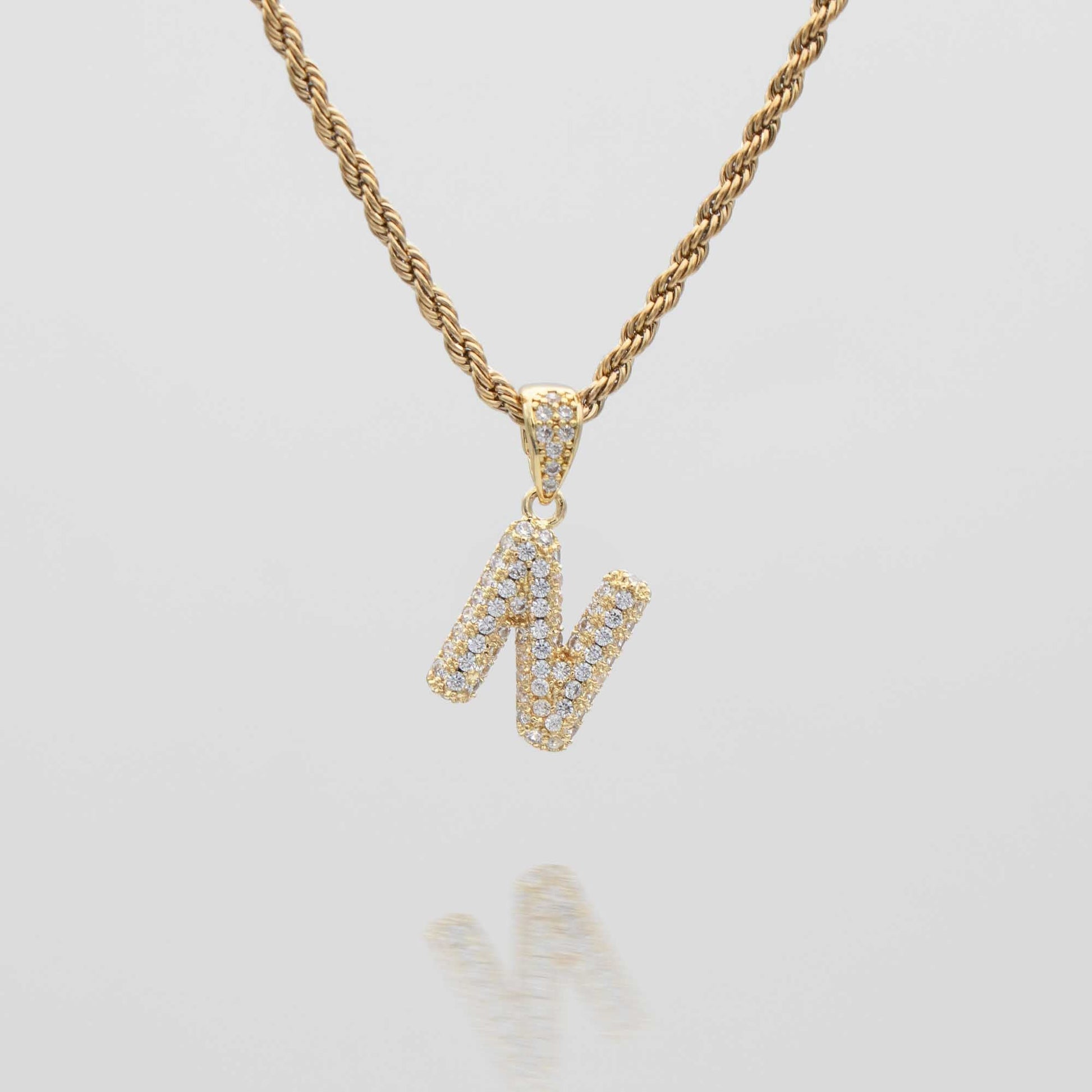 Pave Mini Bubble Initial Necklace - Image 35 - ISMI JEWELS