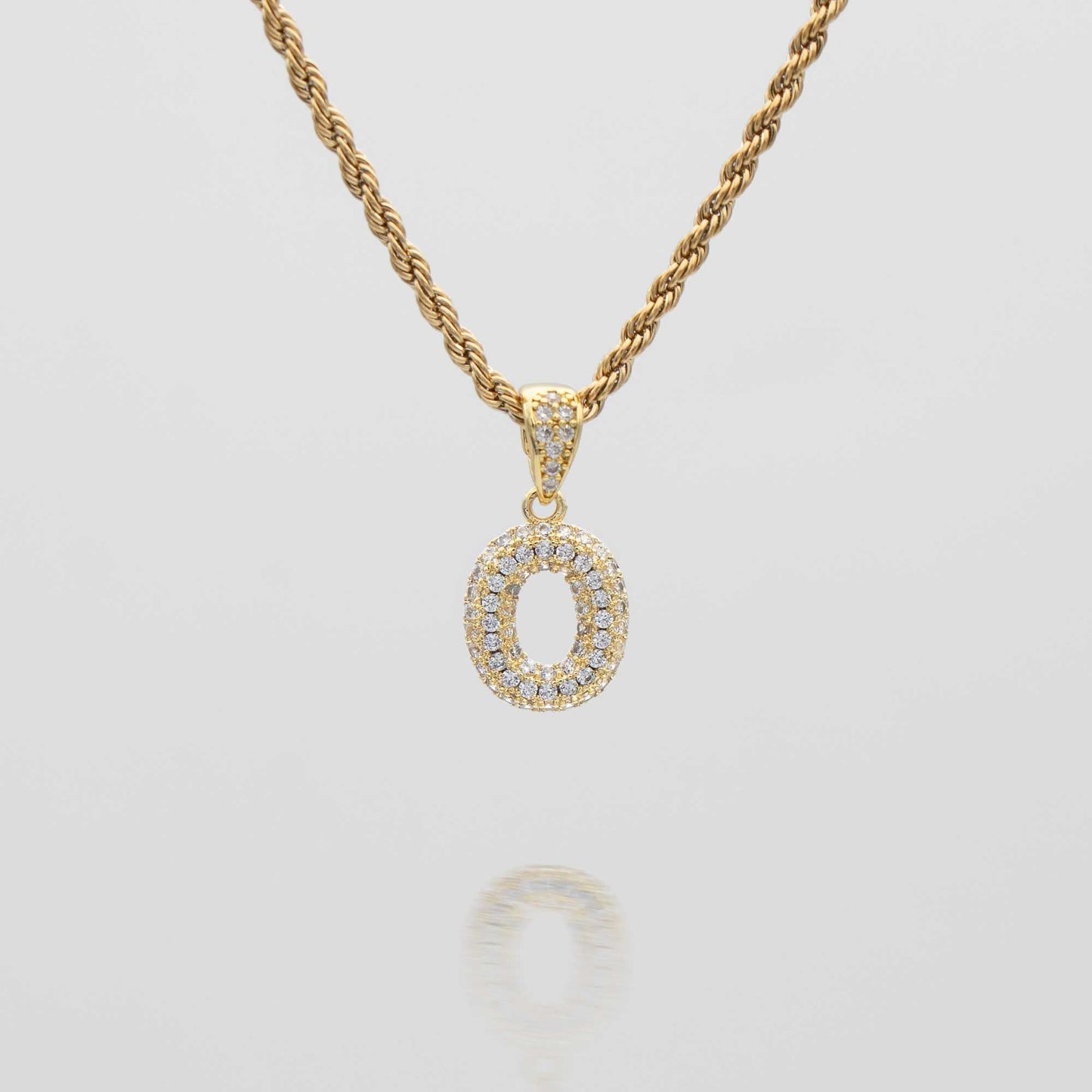 Pave Mini Bubble Initial Necklace - Image 37 - ISMI JEWELS