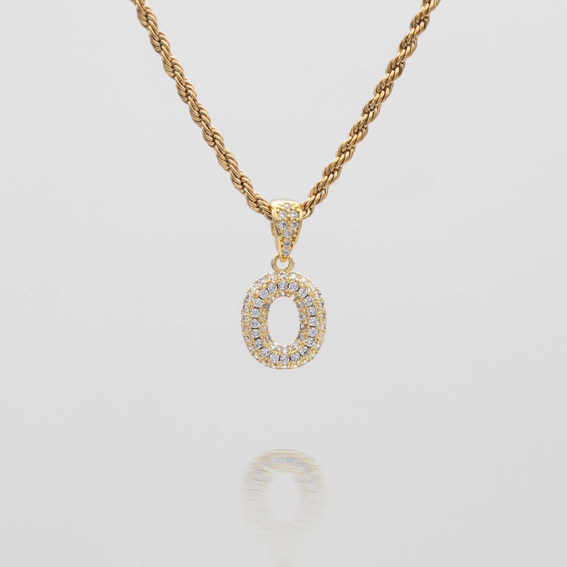 Pave Mini Bubble Initial Necklace - Image 37 - ISMI JEWELS