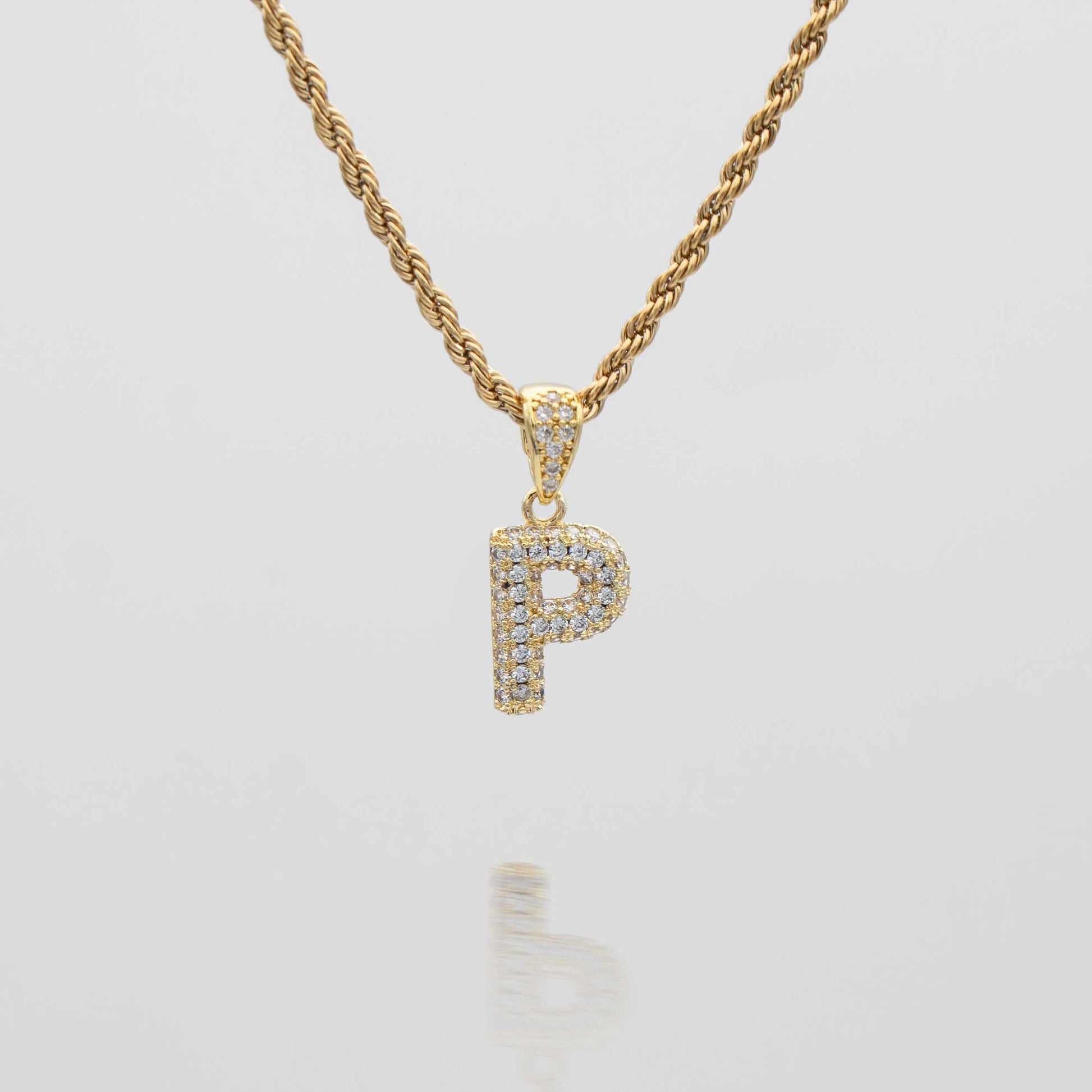 Pave Mini Bubble Initial Necklace - Image 39 - ISMI JEWELS