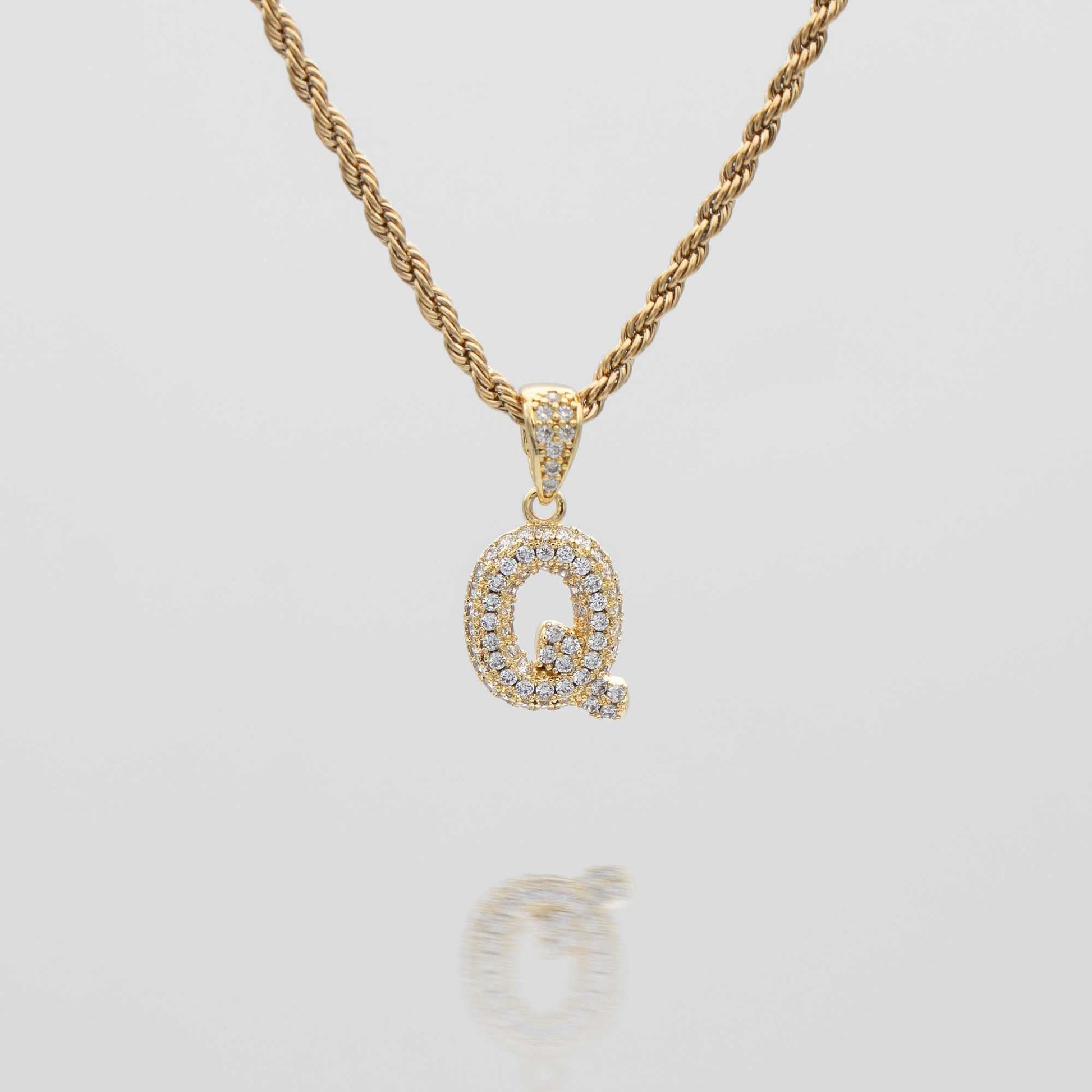 Pave Mini Bubble Initial Necklace - Image 41 - ISMI JEWELS