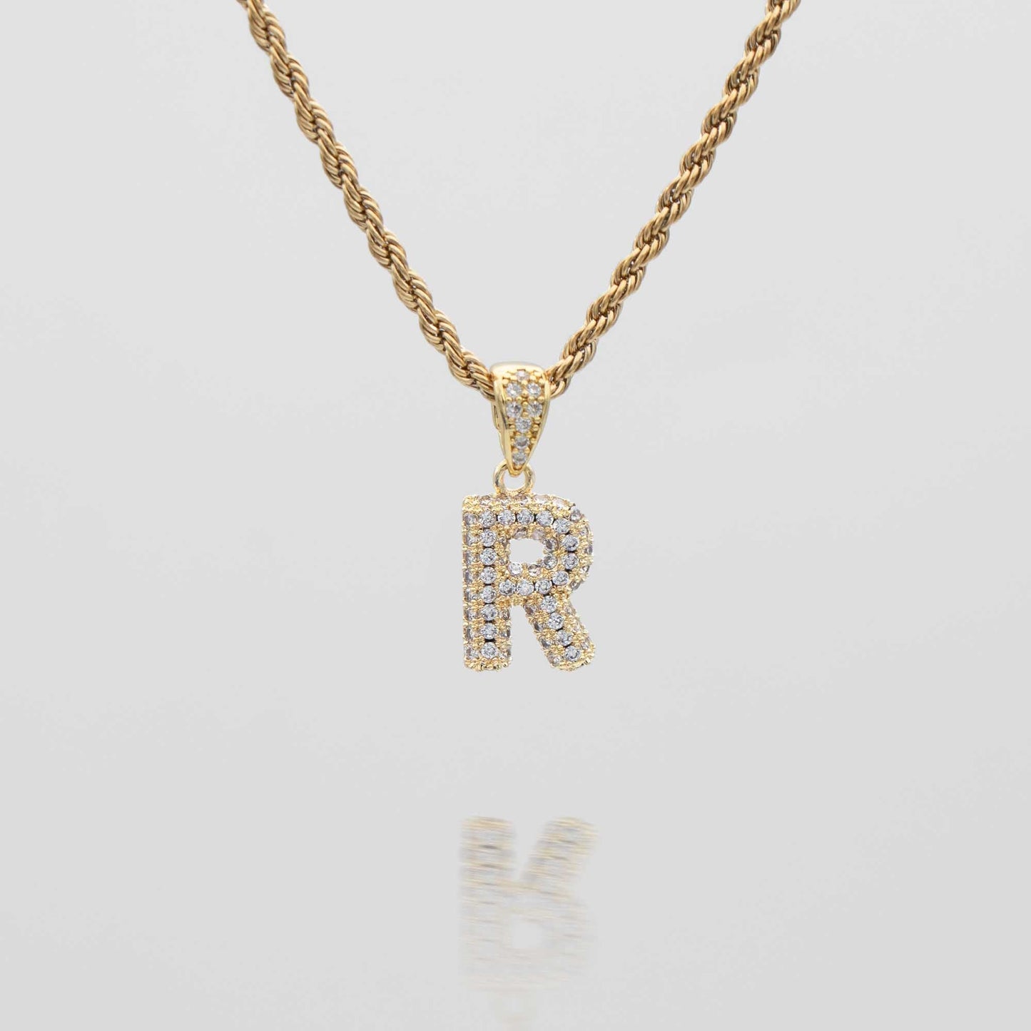 Pave Mini Bubble Initial Necklace - Image 43 - ISMI JEWELS