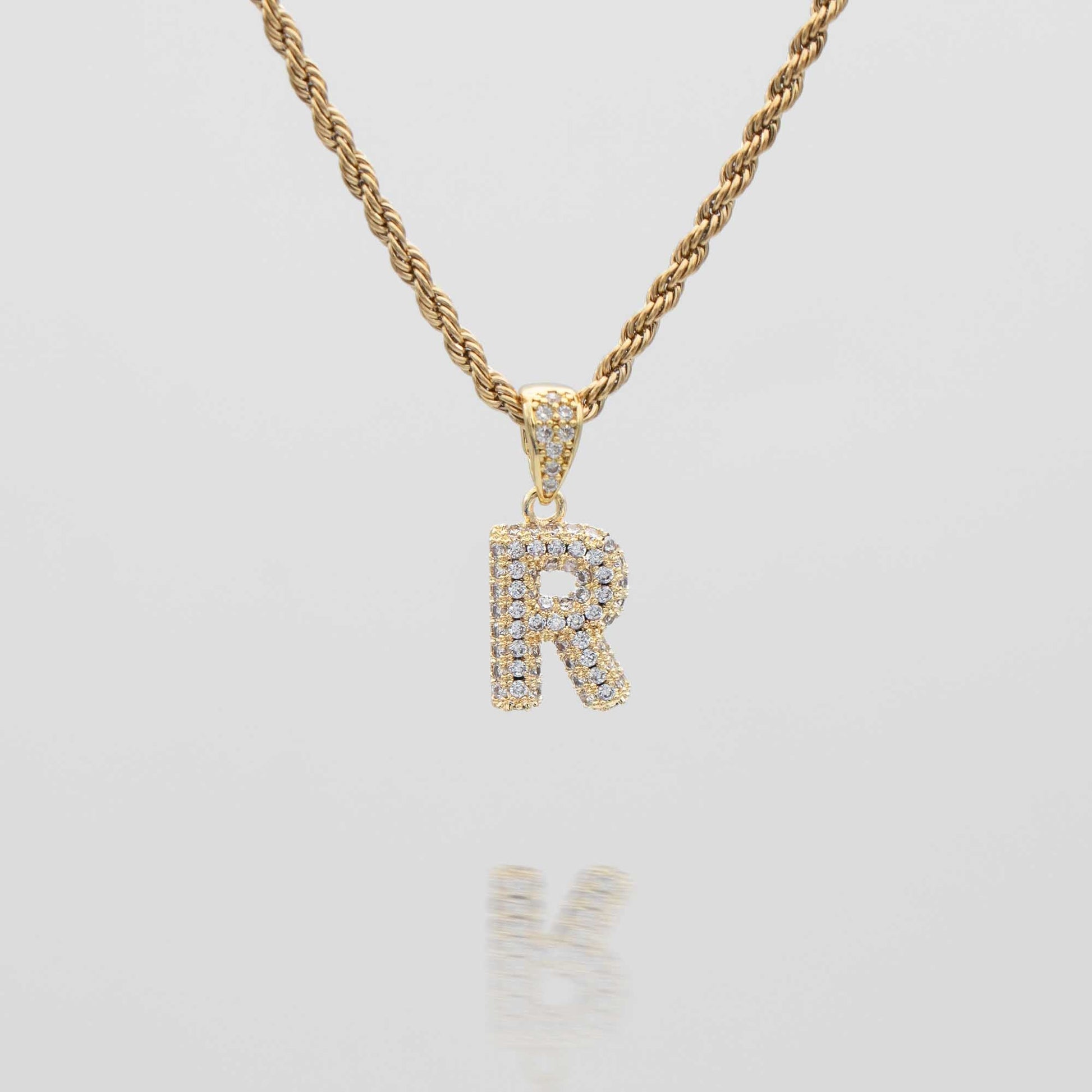 Pave Mini Bubble Initial Necklace - Image 43 - ISMI JEWELS