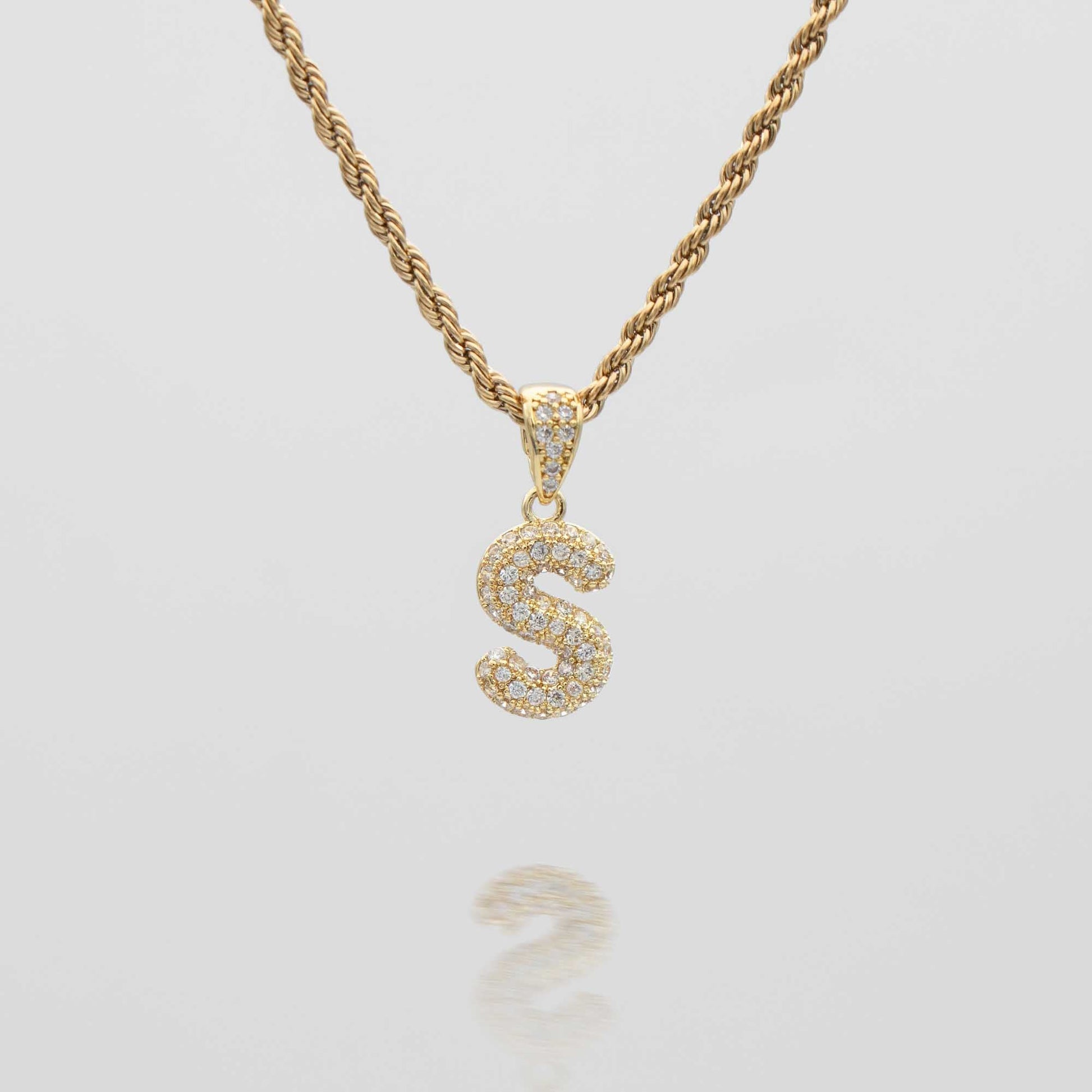 Pave Mini Bubble Initial Necklace - Image 45 - ISMI JEWELS