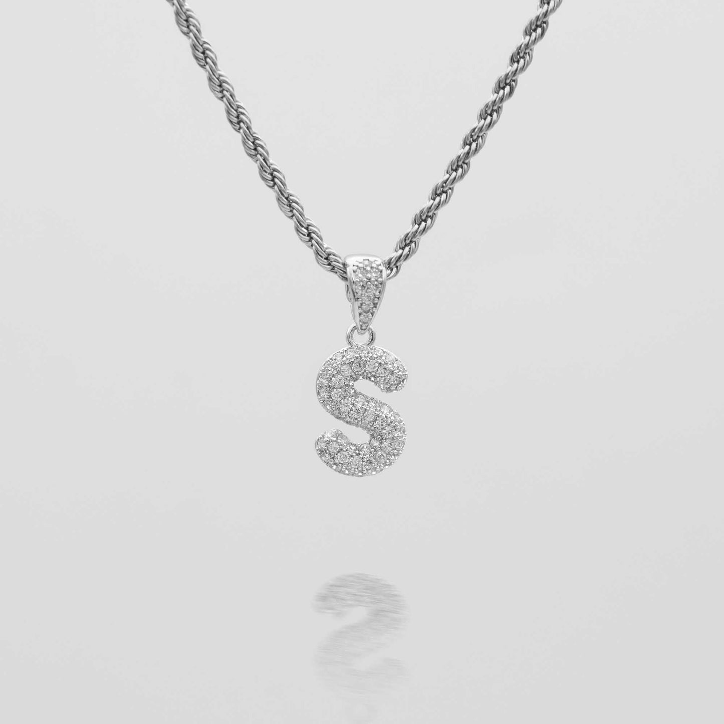 Pave Mini Bubble Initial Necklace - Image 46 - ISMI JEWELS