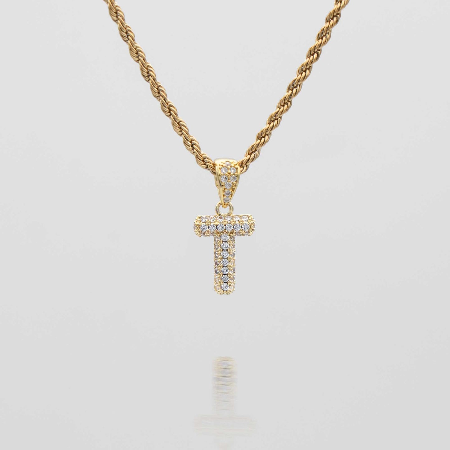 Pave Mini Bubble Initial Necklace - Image 47 - ISMI JEWELS