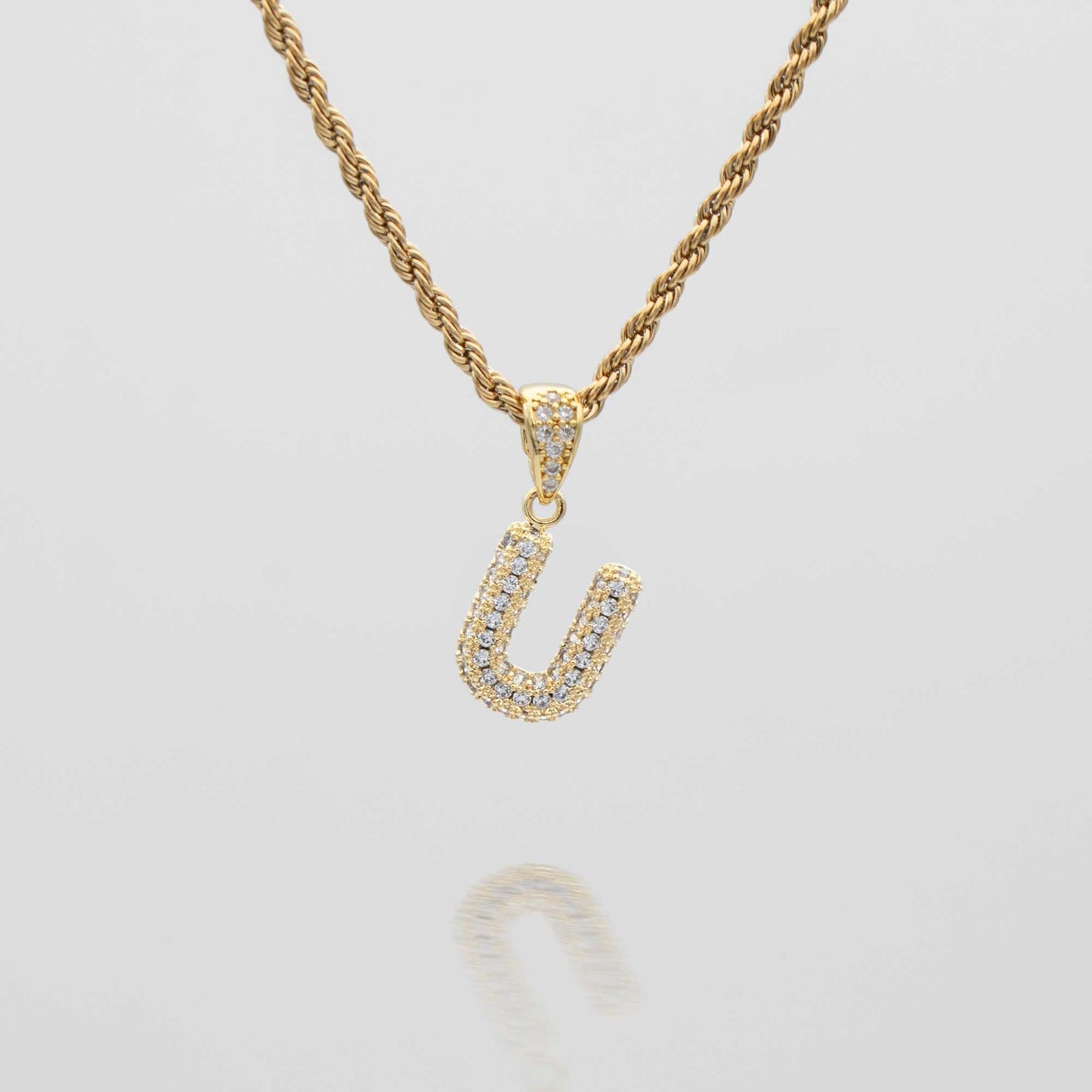 Pave Mini Bubble Initial Necklace - Image 49 - ISMI JEWELS