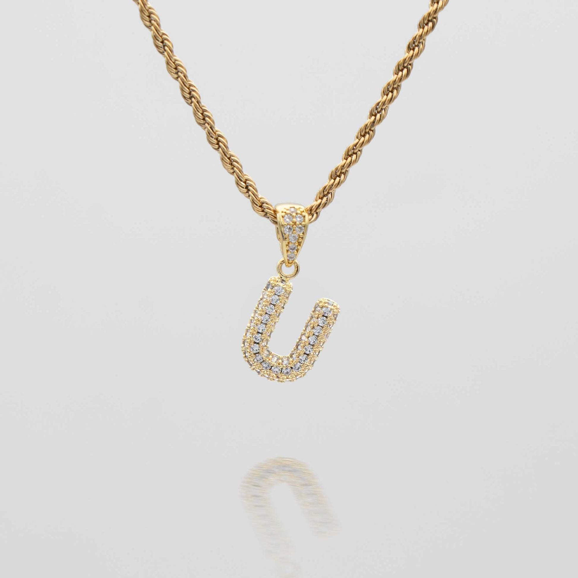 Pave Mini Bubble Initial Necklace - Image 49 - ISMI JEWELS