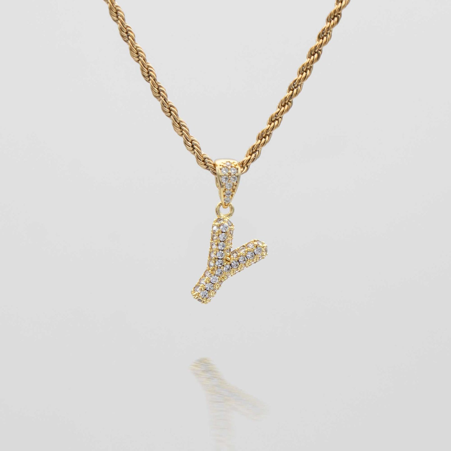 Pave Mini Bubble Initial Necklace - Image 57 - ISMI JEWELS