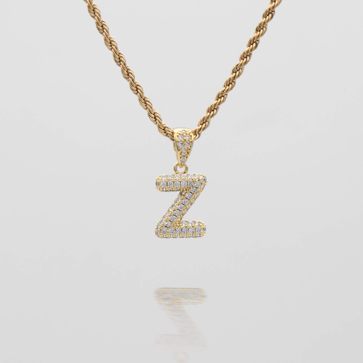 Pave Mini Bubble Initial Necklace - Image 59 - ISMI JEWELS