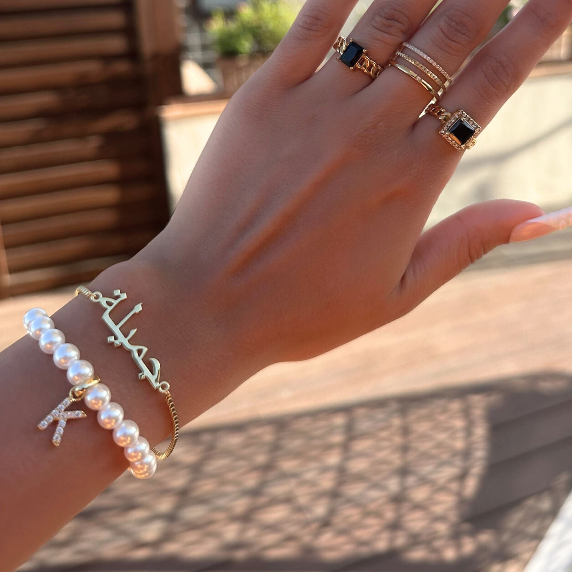 Pave Pearl Initial Bracelet - Image 52 - ISMI JEWELS