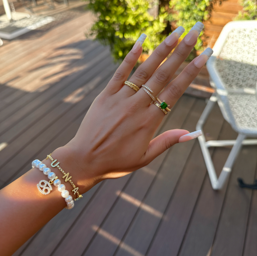 Pave Pearl Zodiac Bracelet - Image 3 - ISMI JEWELS