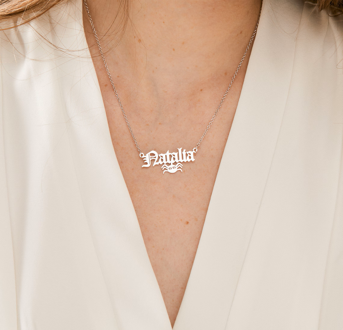 Personalized Halloween Gothic Name Necklace – 6 Spooky Styles