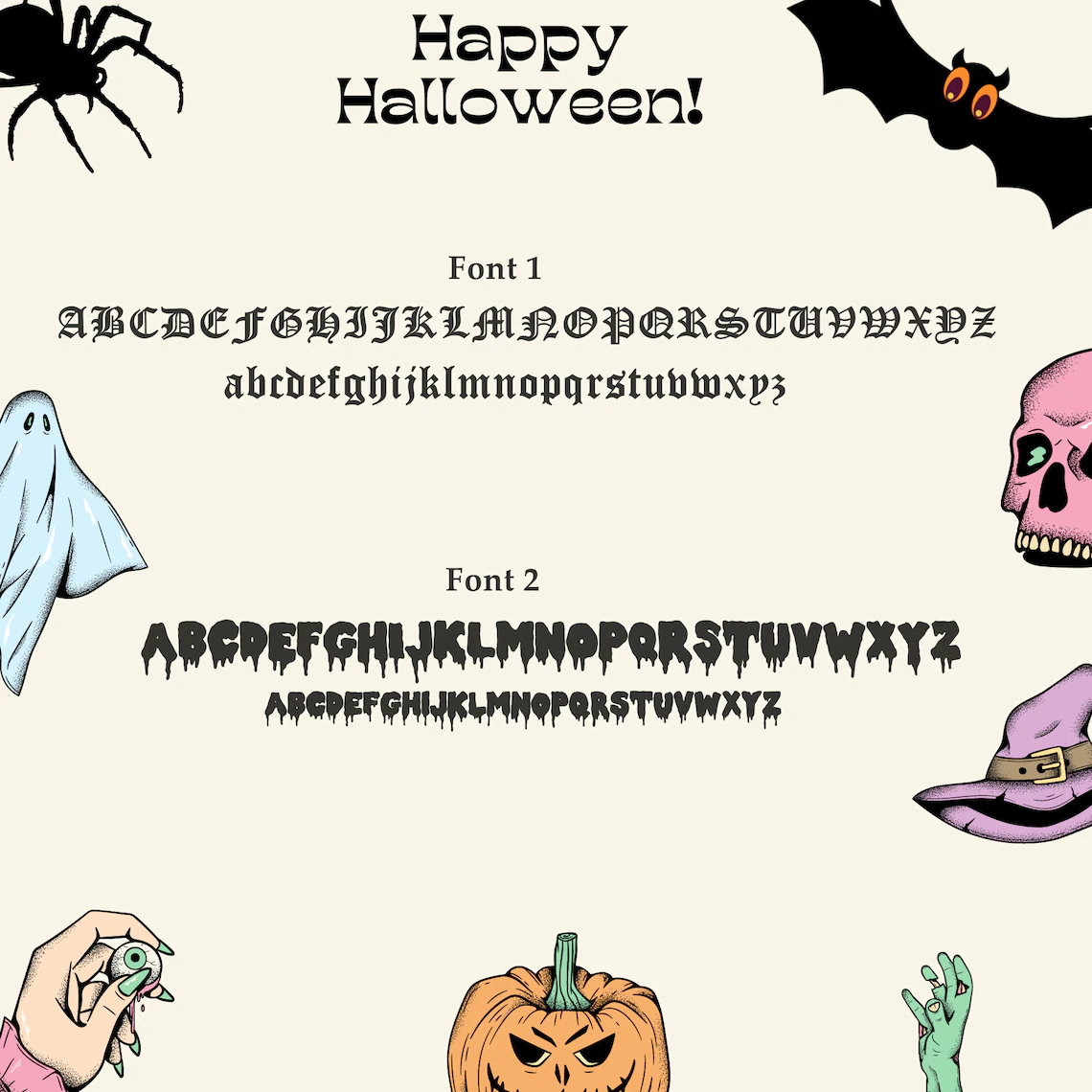 Personalized Halloween Gothic Name Necklace – 6 Spooky Styles