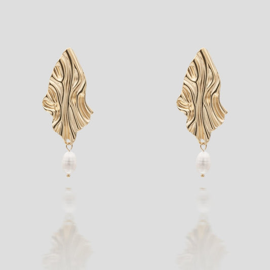 Inaya Textured Pearl Earrings - ISMI JEWELS