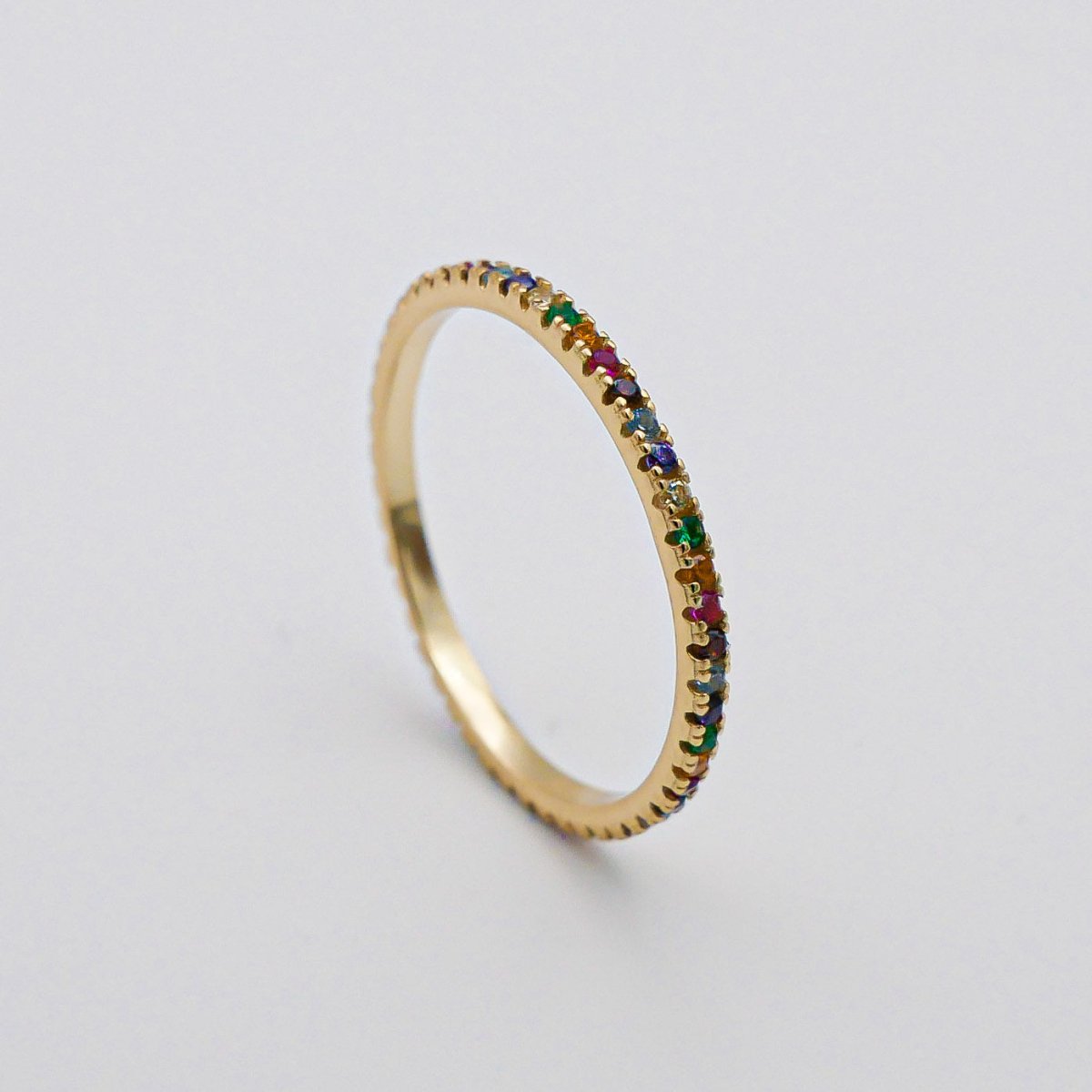 Iris Dainty Rainbow Diamond Ring - ISMI JEWELS