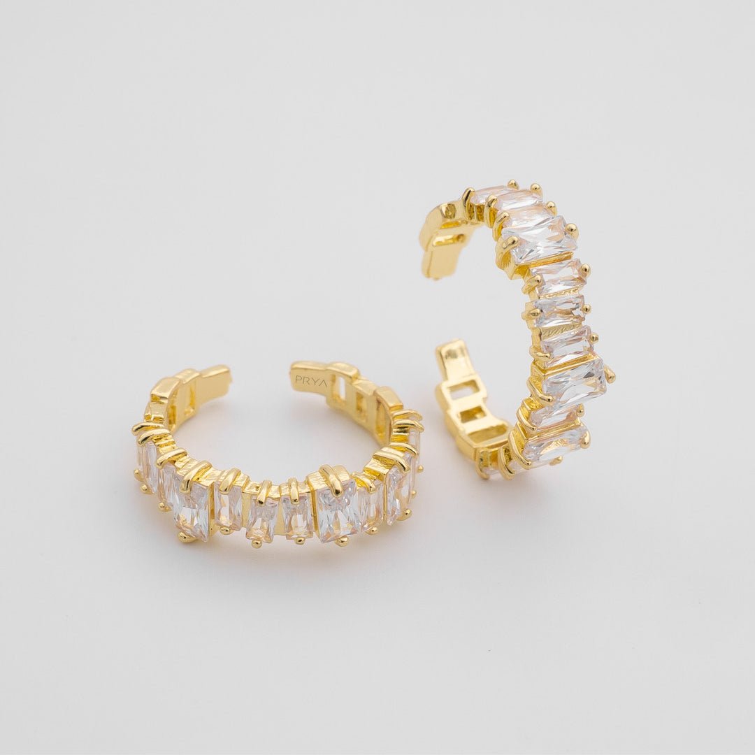 Jada Baguette Cut CZ Adjustable Ring | Gold - ISMI JEWELS