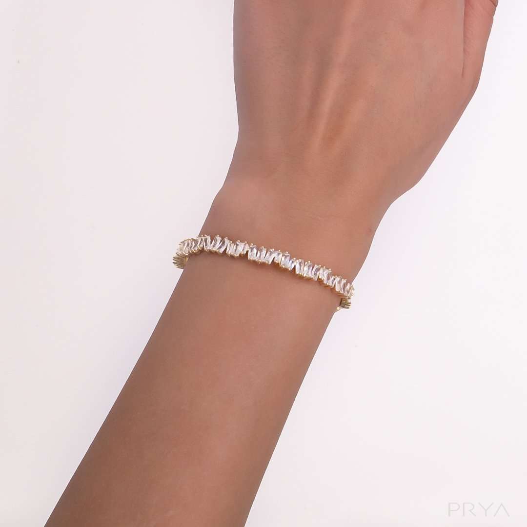 Jada Baguette CZ Bracelet Thin | Gold - ISMI JEWELS