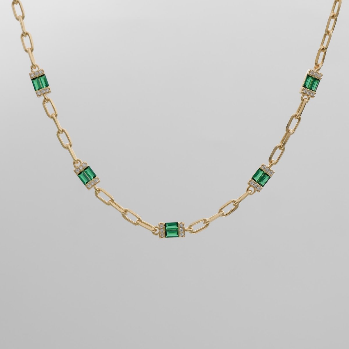 Jenna Emerald Stone Necklace - ISMI JEWELS
