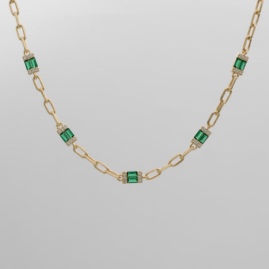 Jenna Emerald Stone Necklace - ISMI JEWELS