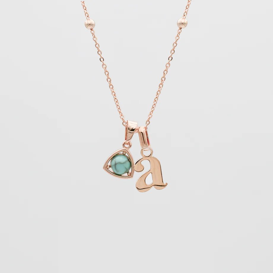 Kayla Lowercase Mini Initial & Birthstone Necklace - ISMI JEWELS