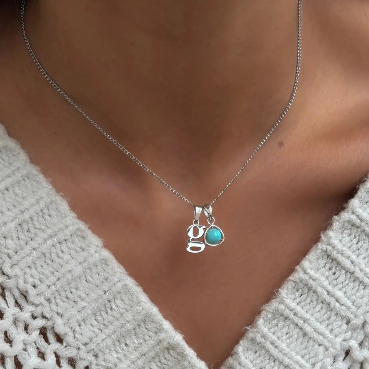 Kayla Lowercase Mini Initial & Birthstone Necklace - ISMI JEWELS