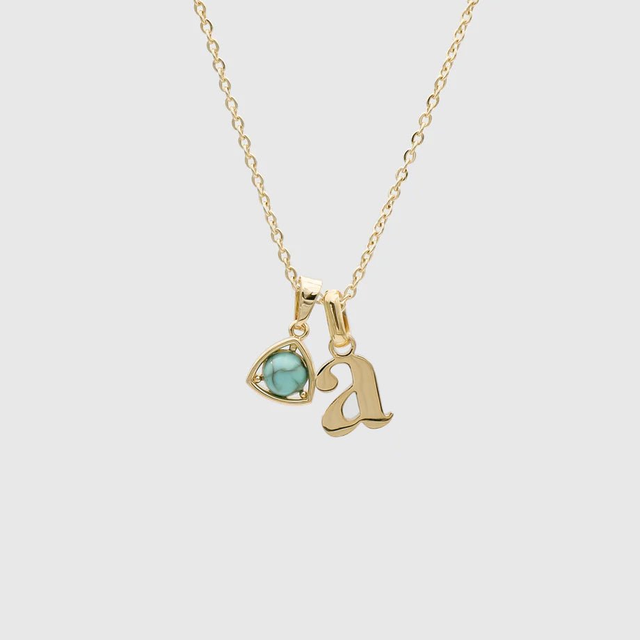 Kayla Lowercase Mini Initial & Birthstone Necklace - ISMI JEWELS