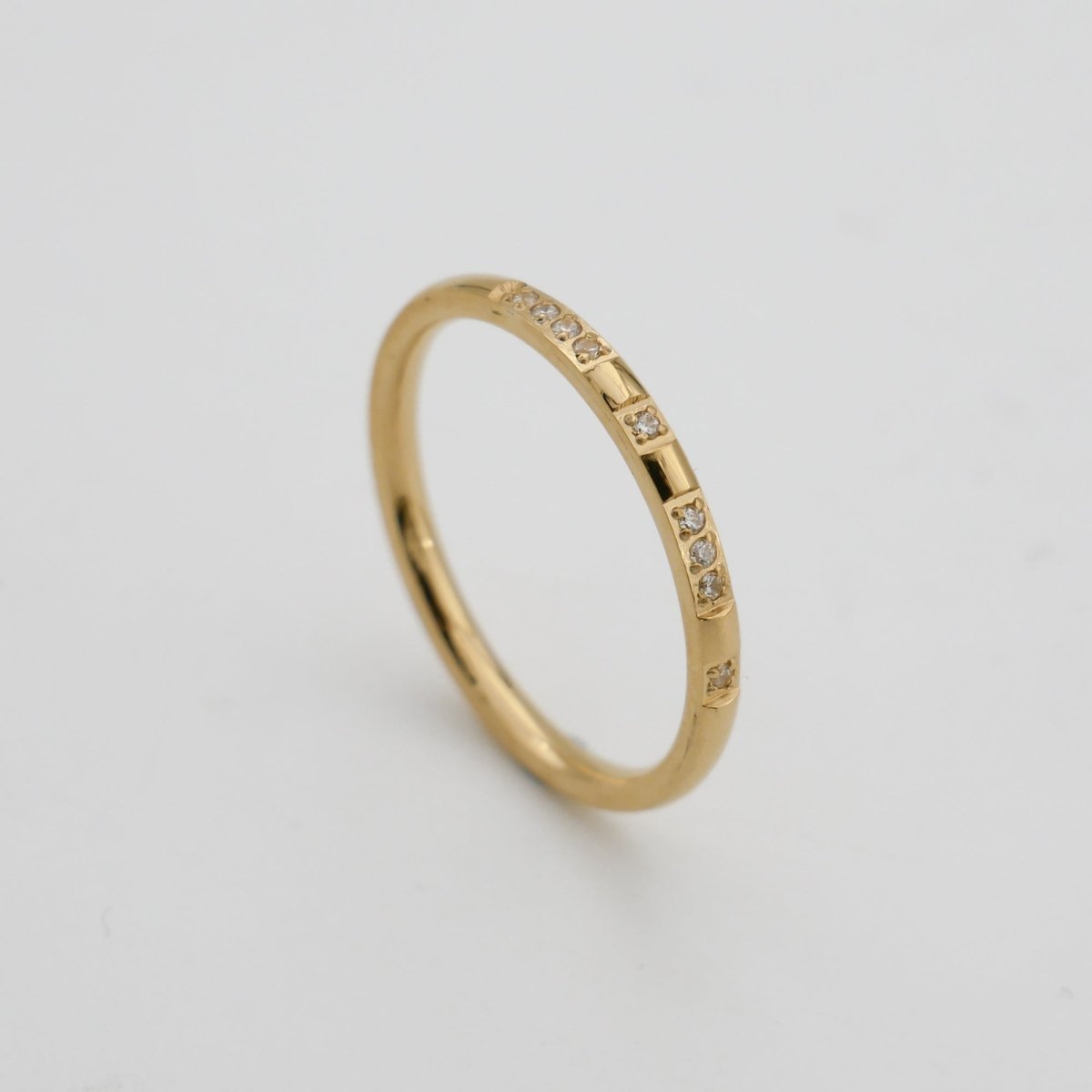 Leila Thin CZ Band Ring - ISMI JEWELS