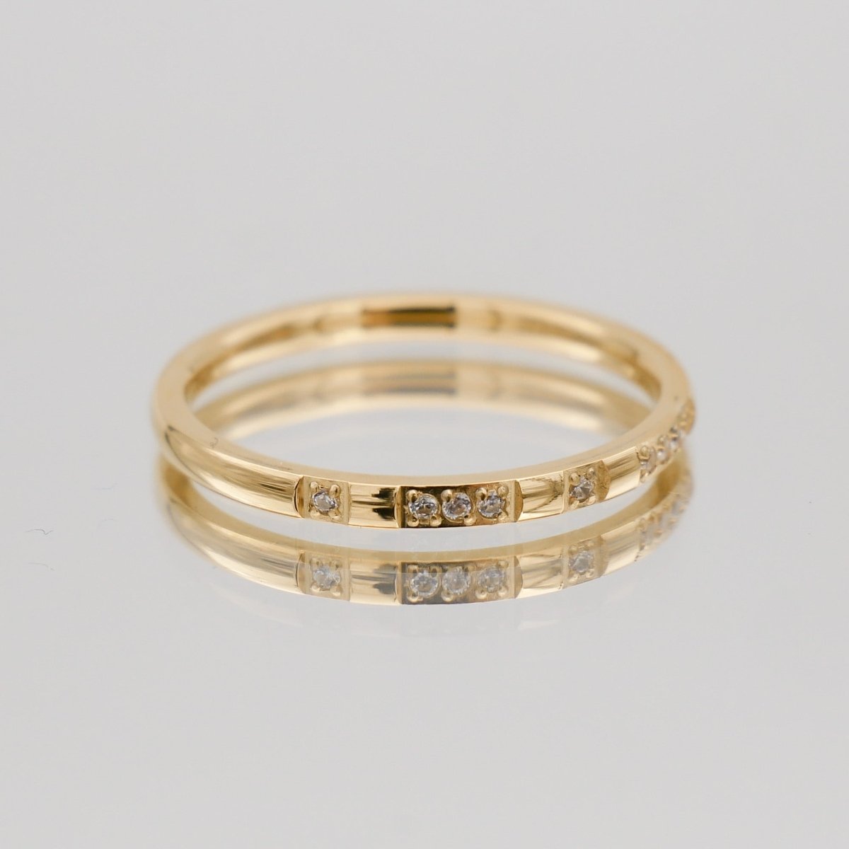 Leila Thin CZ Band Ring - ISMI JEWELS