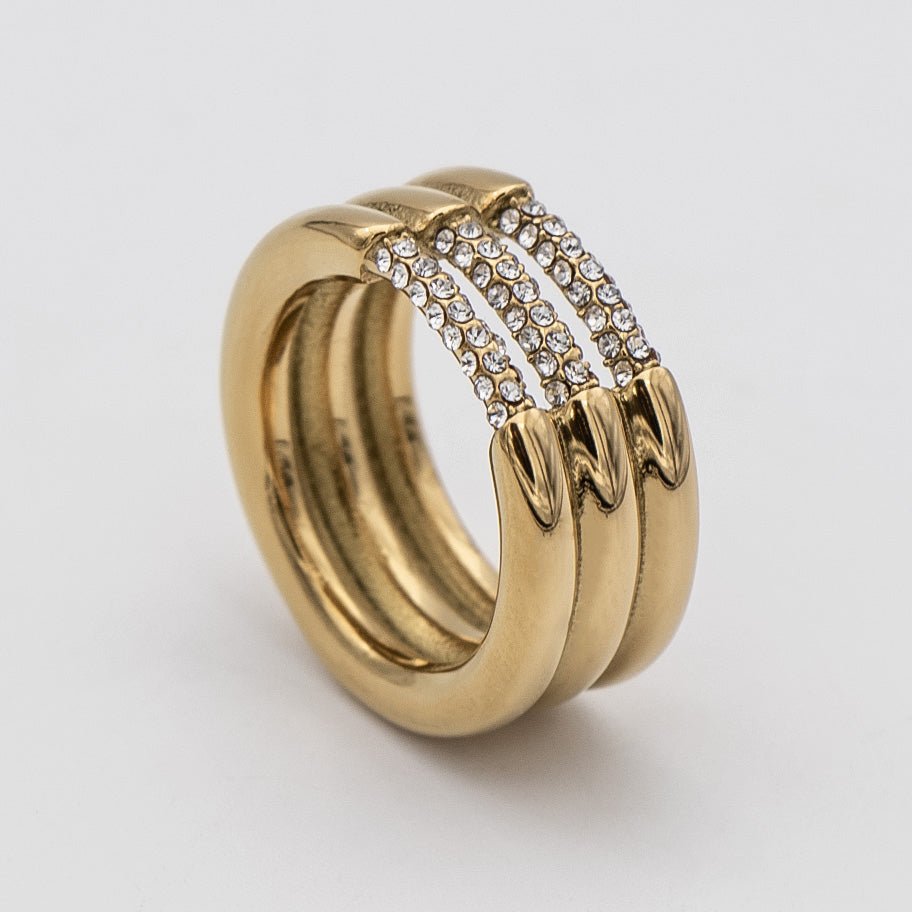 Liana Triple Band CZ Ring - ISMI JEWELS