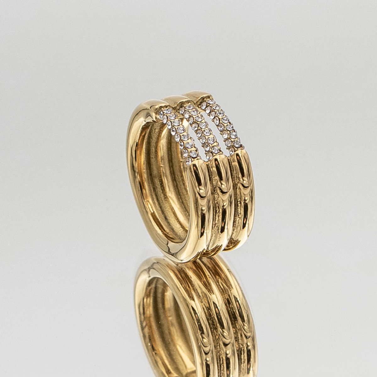 Liana Triple Band CZ Ring - ISMI JEWELS