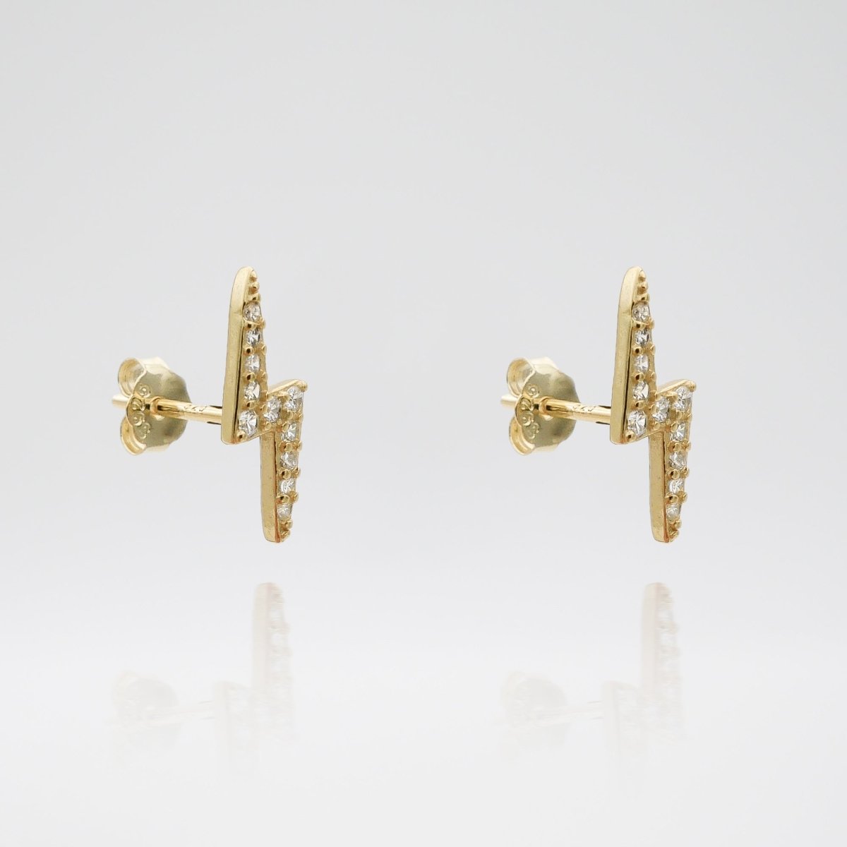 Lightning Bolt Stud Earrings - ISMI JEWELS