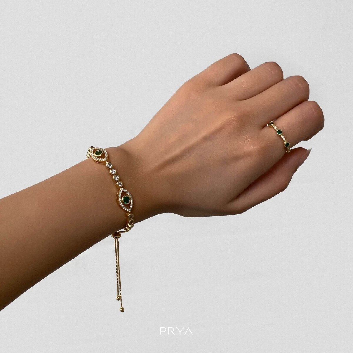 Lila Horus Eye Bracelet | Gold - ISMI JEWELS