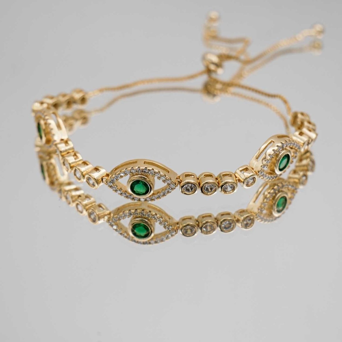 Lila Horus Eye Bracelet | Gold - ISMI JEWELS