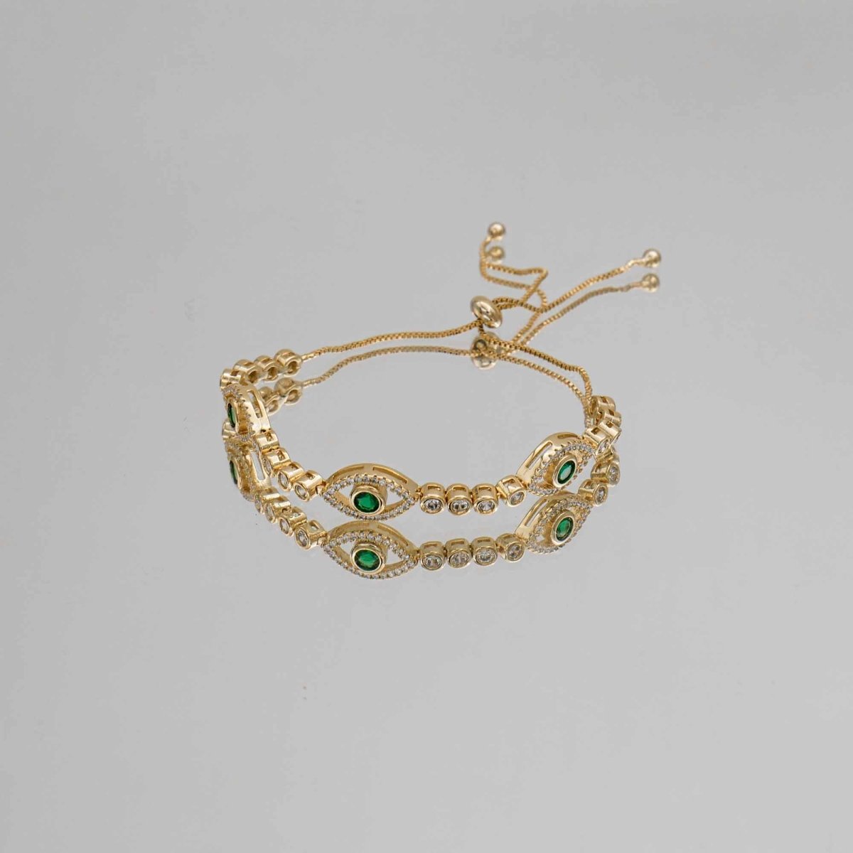 Lila Horus Eye Bracelet | Gold - ISMI JEWELS