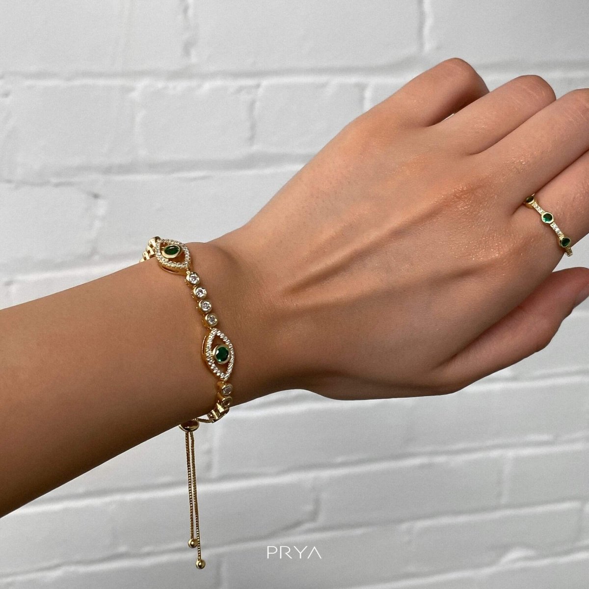 Lila Horus Eye Bracelet | Gold - ISMI JEWELS