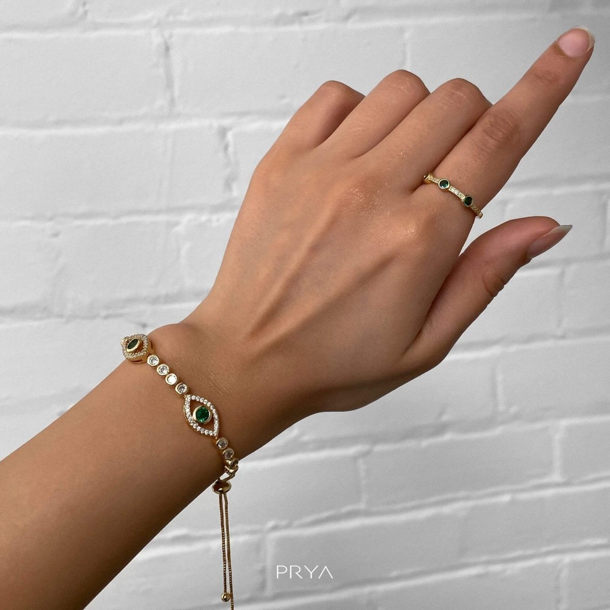 Lila Horus Eye Bracelet | Gold - ISMI JEWELS