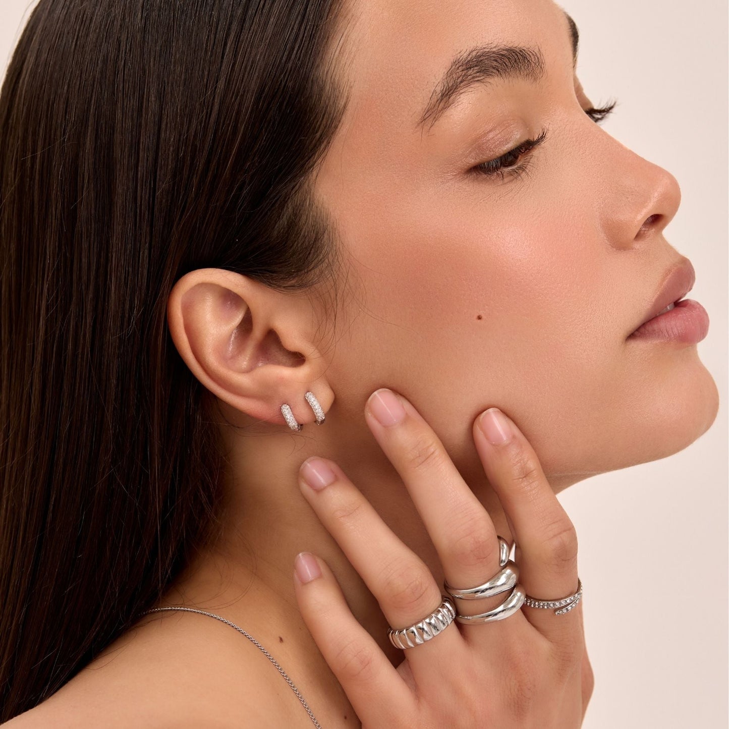 Lori CZ Huggie Earrings