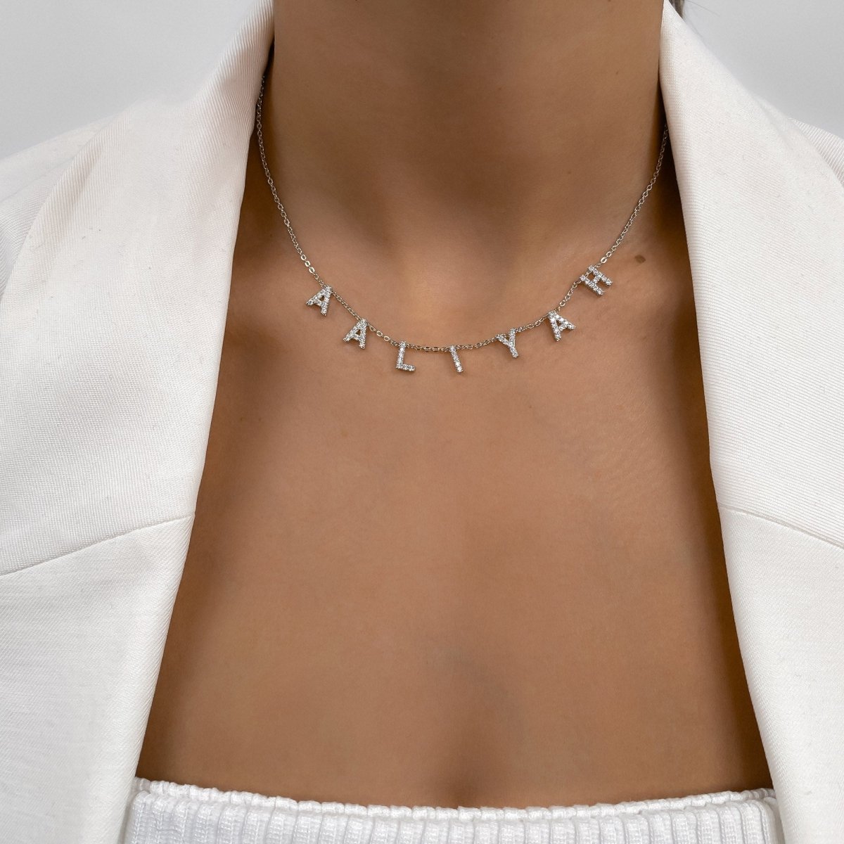 Maia Pavé Custom Name Necklace - ISMI JEWELS